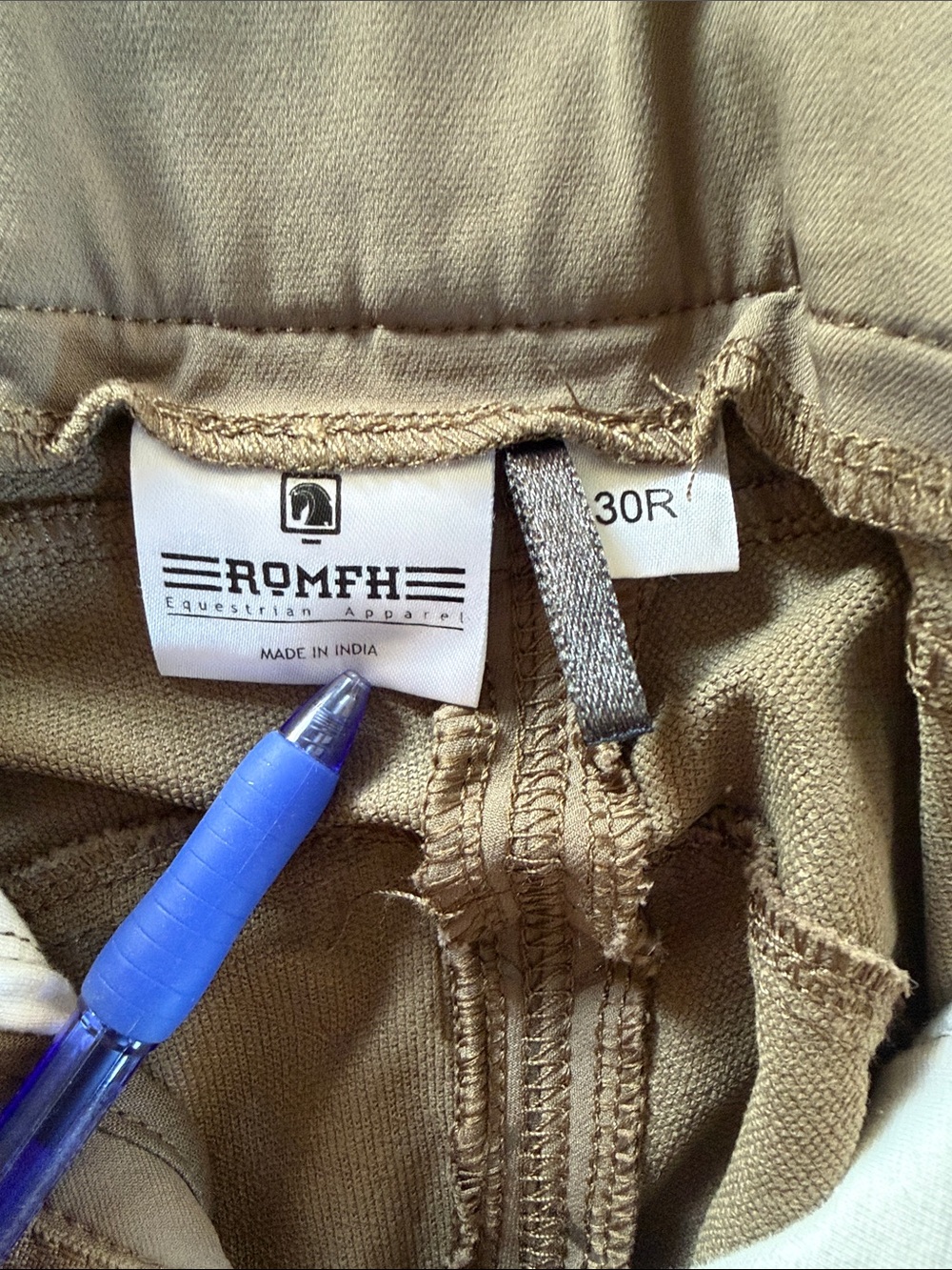 🤎NWT🤎 Romfh Brown Isabella Full Seat Riding Breeches with Printed Silicone Patch - Picture 4 of 13